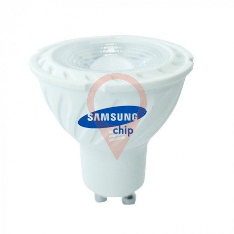 LED Spotlight SAMSUNG CHIP - GU10 6.5W  Ripple Plastic 110`D 6400K