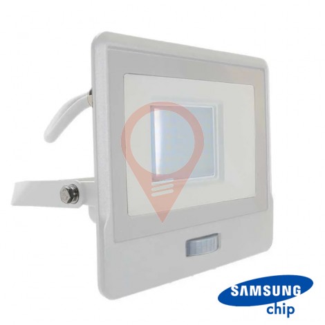 30W LED PIR Sensor Floodlight SAMSUNG Chip White Body 3000K 1M Cable