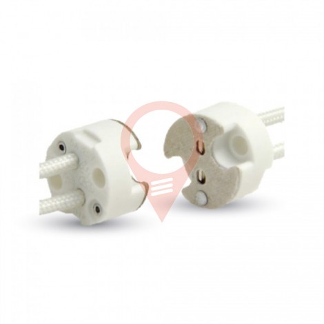 MR16 Ceramic Lamp Holder With Silicon Cable 5 pcs