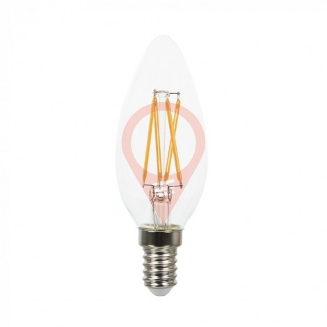 Filament LED Candle Bulb - 4W Cross E14 Warm White Dimmable 