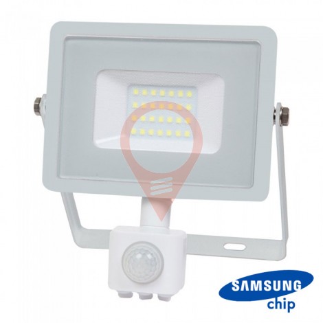 20W LED Sensor Floodlight SAMSUNG CHIP Cut-OFF Function White Body 6400K