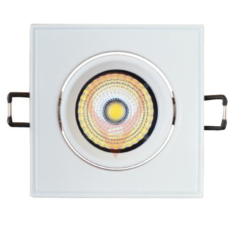 3W LED Downlight Adjustable Square - White Body, White