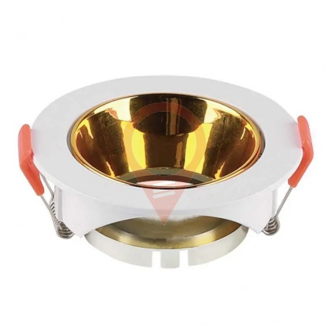 GU10 Fitting Round White Frame with Gold Reflector 