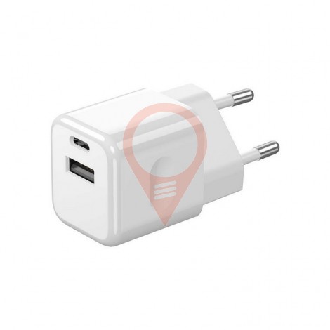 30W Charging Adapter With 1PD + 1 QC Port White