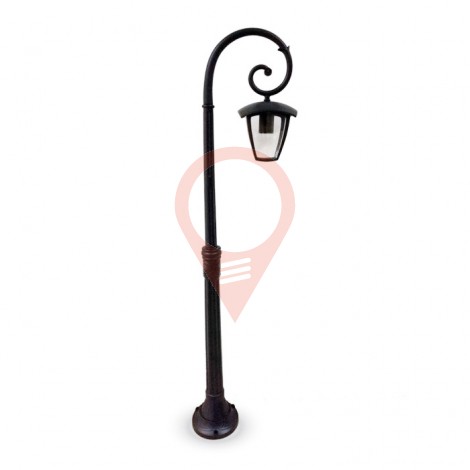 Garden Pole Lamp 1pc. E27 Bulb 1365mm Rainproof Black