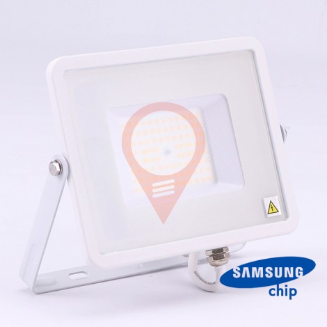 50W LED Floodlight SMD SAMSUNG Chip Slim White Body 4000K 120LM/W