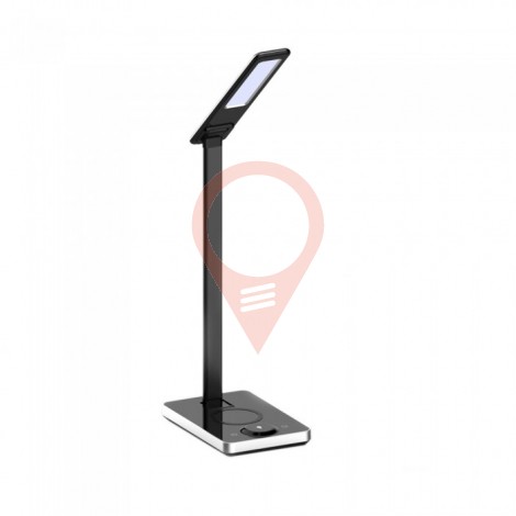 5W LED Table Lamp 3 in 1 Wireless Charger Square Black Body 