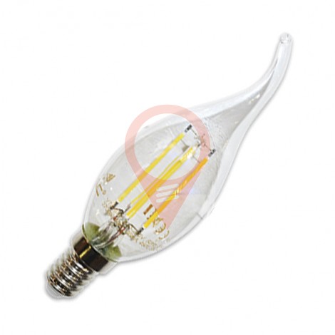 LED Bulb - 4W Filament E14 Candle Flame Natural White
