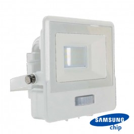 10W LED PIR Sensor Floodlight SAMSUNG Chip White Body 3000K