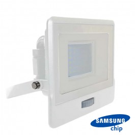 30W LED PIR Sensor Floodlight SAMSUNG Chip White Body 3000K