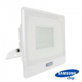 50W LED PIR Sensor Floodlight SAMSUNG Chip White Body 6500K