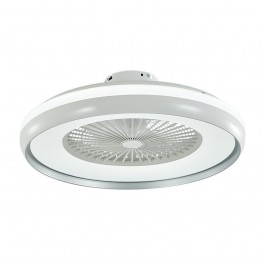 45W LED Box Fan With Ceiling Light RF Control 3in1 Motor Grey Ring