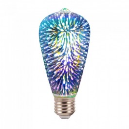 LED Bulb - 3W E27 Filament 3D ST64 3000K 