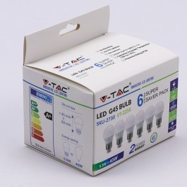 LED Bulb - 5.5W E27 G45 6400K 6PCS/PACK