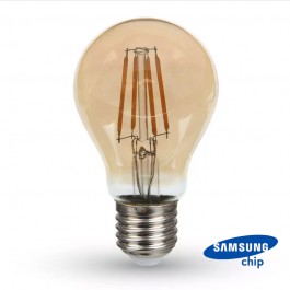 LED Bulb SAMSUNG Chip Filament 4W E27 A60 Amber Cover 2200K