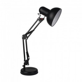 Designer Table Lamp Adjustable Metal Bracket + Switch & E27 Holder - Black 