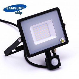 30W LED Sensor Floodlight SAMSUNG Chip Cut-OFF Function Black Body 3000K