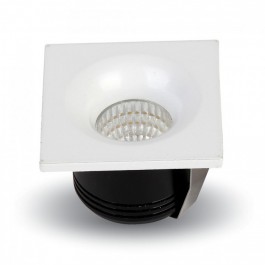3W LED Downlight Square - White Body, Warm White