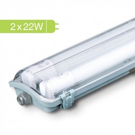 LED Waterproof Lamp Fitting with 2 x 22W 150cm Tubes Natural White