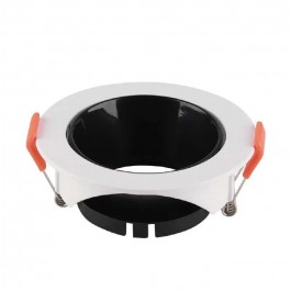 GU10 Fitting Round White Frame with Black Reflector 