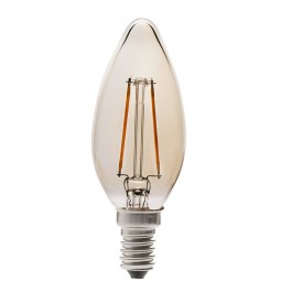 LED Bulb - 4W Filament E14 Candle Amber Cover 2700K