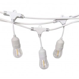 LED String Light With Euro Plug And WP Socket E27 IP44 White Body