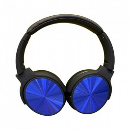 Bluetooth Wireless Headphone Rotable Head 500mAh Blue W/BAG