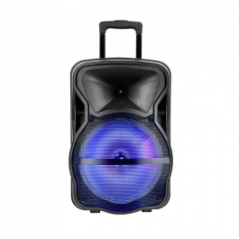 50W Rechargeable Trolley Speaker Wireless + Wired Microphone RF Control RGB 15 inch 