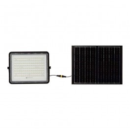 20W LED Solar Floodlight 6400K Replaceable Battery 3m Wire Black Body 