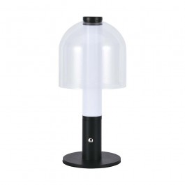 LED Table Lamp 1800mAh Battery 140 x 300 3 in 1 Black, Transparent Glass