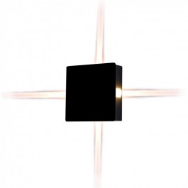 4W Wall Light Black Body Square IP65 Natural White
