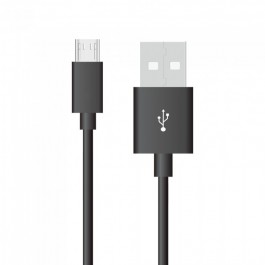 1m. Micro USB Cable Black - Silver Series 