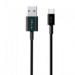 1m. Type C USB Cable Black - Silver Series 