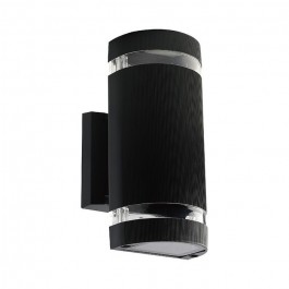 LED Wall Light With Black Body IP44 E27 Round