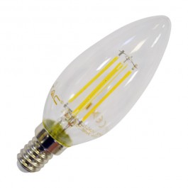 Filament LED Candle Bulb - 4W E14 White