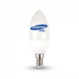 LED Bulb - SAMSUNG CHIP 4.5W E14 A++ Plastic Candle White light 