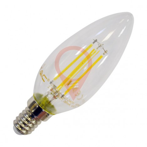 Filament LED Lumânare Bulb - 4W E14 Alb Rece