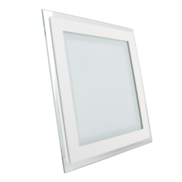 12W Panel LED Sticlă - Pătrat, Alb Cald