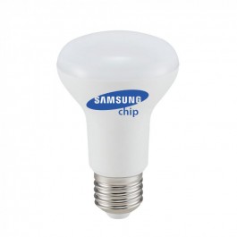 Bec LED - SAMSUNG Chip 8W E27 R63 Plastic Alb Cald