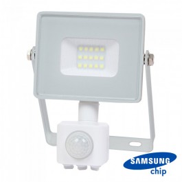 10W LED Sensor Floodlight SAMSUNG CHIP Cut-OFF Function White Body 3000K