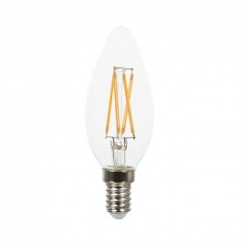 Filament LED Lumânare Bulb - 4W COG E14 Alb Cald Dimmable