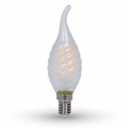 Bec LED - 4W Filament E14 mătuit Twist Lumânare Alb Rece 
