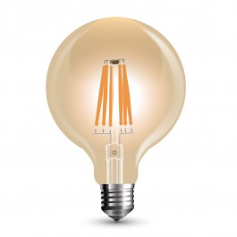 Filament Bec LED - 6W E27 G95 Amber Dimmable, Alb Cald