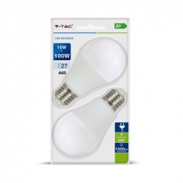 Bec LED - 15W E27 A60 Termoplastic, Alb Natural 2Buc./Pachet