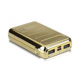 20000 mAh Gold Finish Power Bank Dual USB+Type C