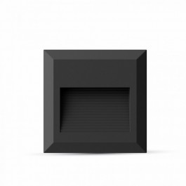 2W Φωτιστικό οροφής Φωτιστικό LED για σκάλες - Μαύρος σώμα, τετράγωνο, θερμό λευκό