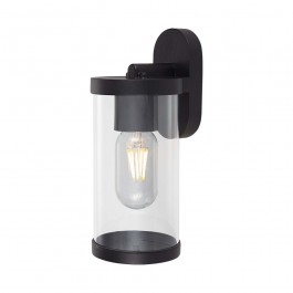 E27 Wall Lamp Holder Clear PC Black Body