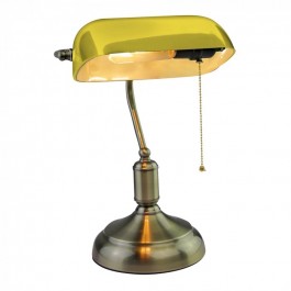 Banker Tischlampe mit Schalter E27 Gelb