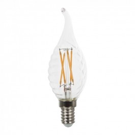 LED Birne - 4W Filament E14 gekreuzt, gedrehte Flamme, Warmweiss, Dimmable