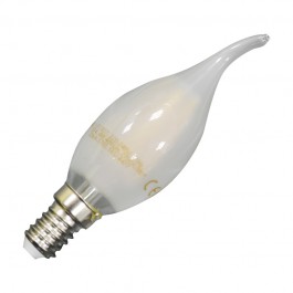 LED Lampe - 4W Glühfaden Frosted E14 Kerzenflamme, Kaltweiss